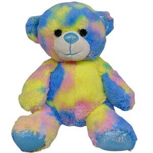 Animal Alley Rainbow Tie Dye Teddy Bear Plush Sparkle Nose Vintage
